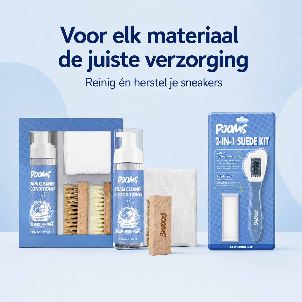 Bundel: Pooms 4-in-1 cleaning kit en suède reinigingsset
