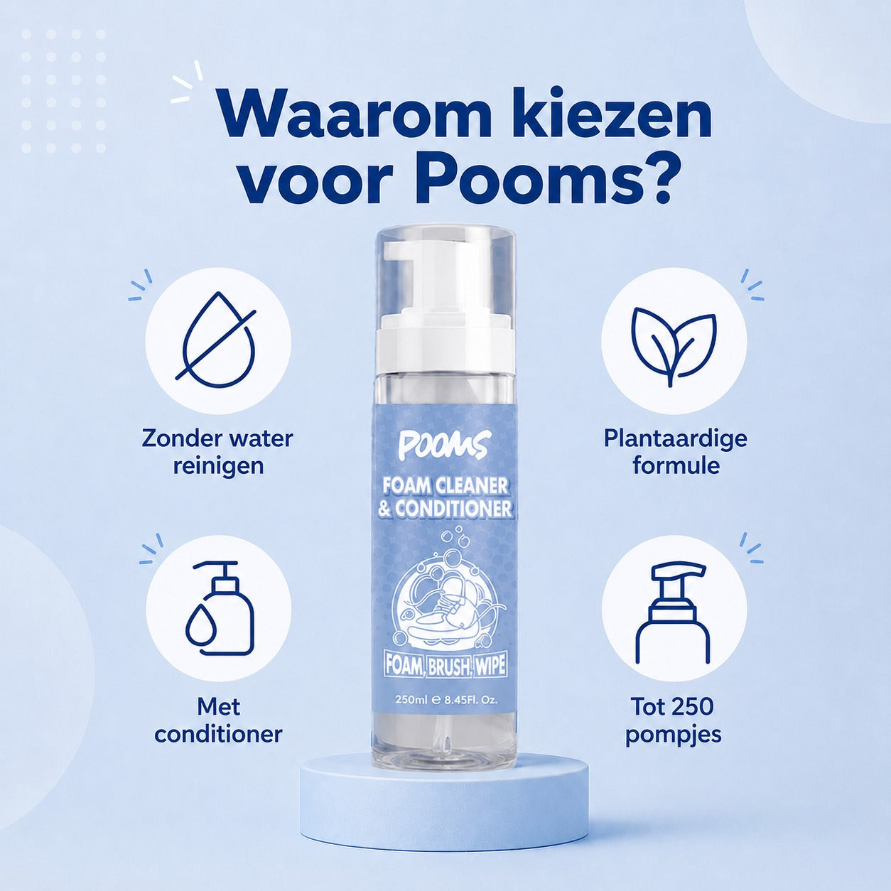Pooms Foam Cleaner 250ml fles — navulling voor de cleaning kit