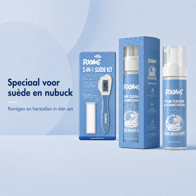 Pooms suède reinigingsset met 250ml foam cleaner navulling