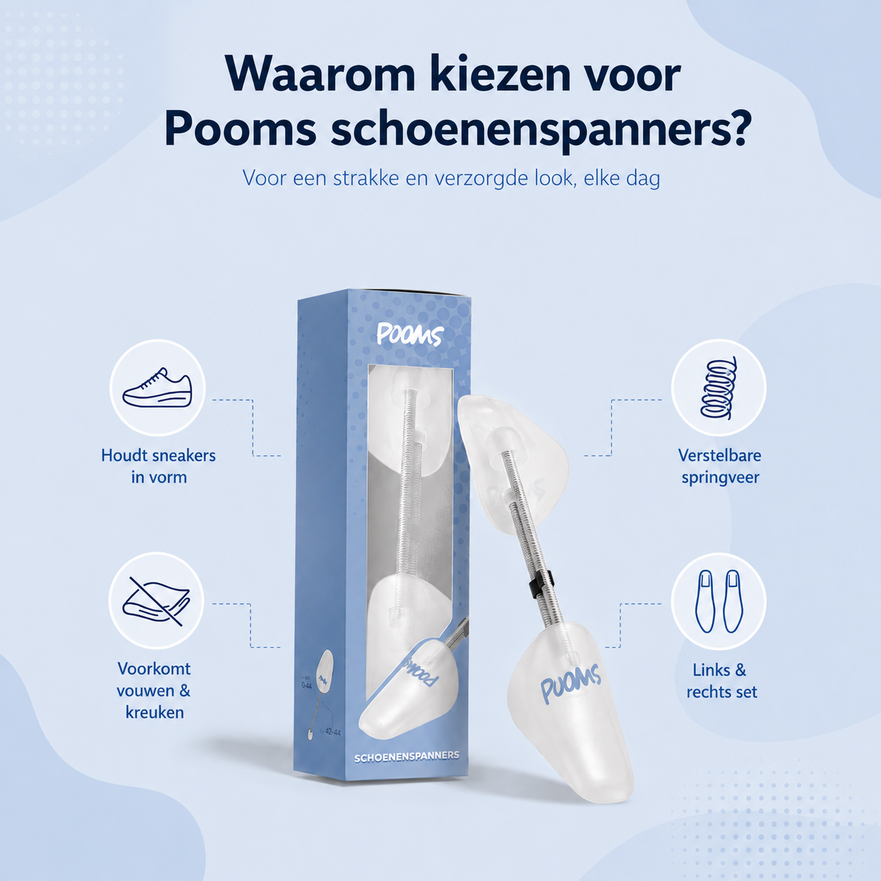 Pooms schoenenspanners — detailfoto van het verstelbare mechanisme