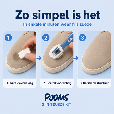 Pooms suède gum verwijdert vlekken en glansplekken