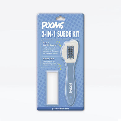 Pooms 2-in-1 Suède Reinigingsset met 4-in-1 borstel en suède gum